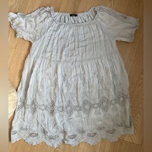 Light grey Boho Lace Tunic Top dress